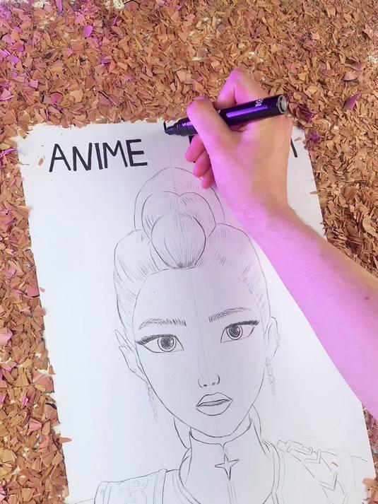 动画 vs 写实风彩铅绘制