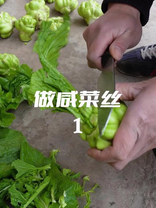 砍细榨菜做咸菜,今天去砍一些之前剩下小的榨菜,用来做咸菜
