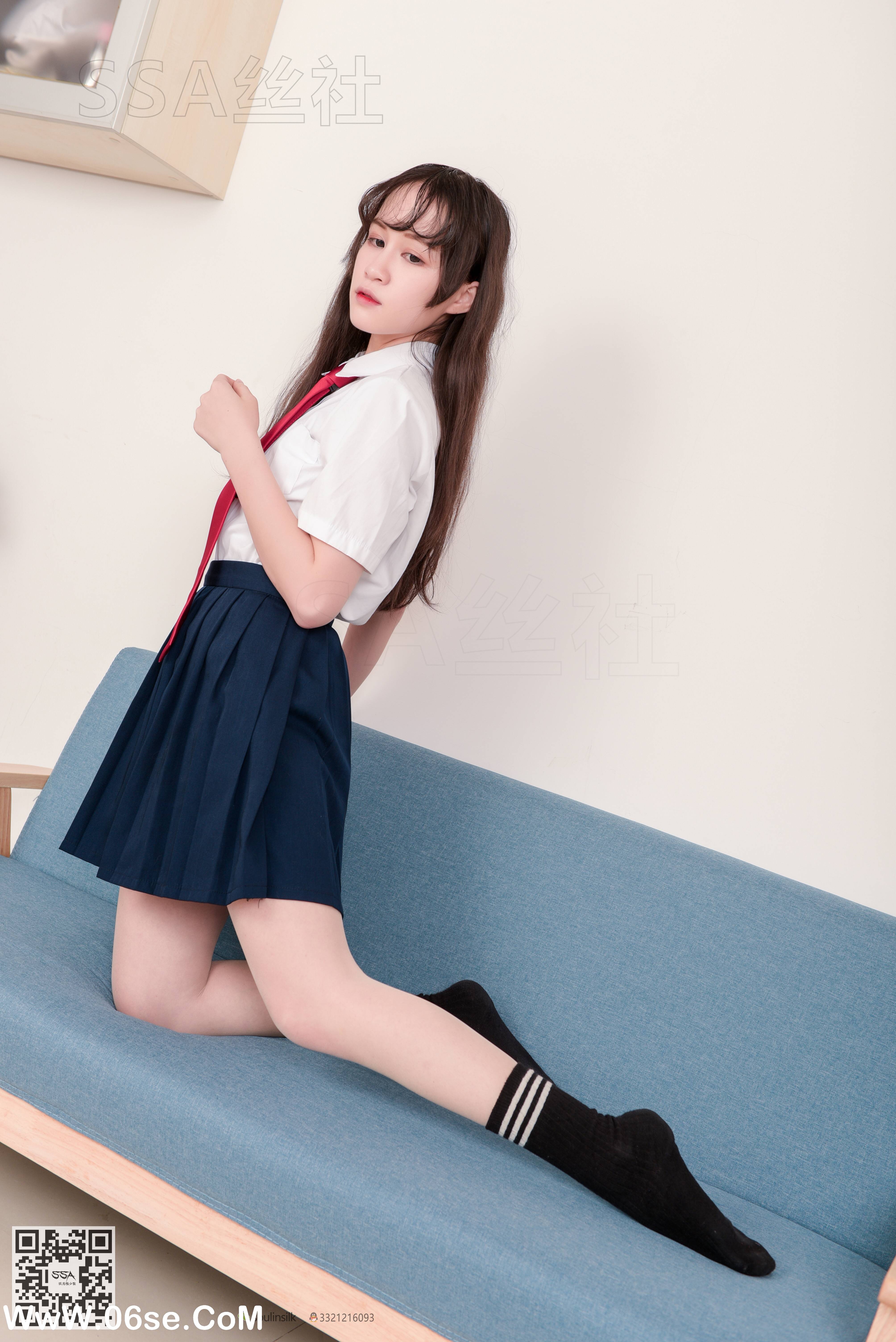图片[105]-[SSA丝社] NO.141 丹丹 JK制服黑色半膝袜肉丝穿搭示范[133P2.09G]-六色网