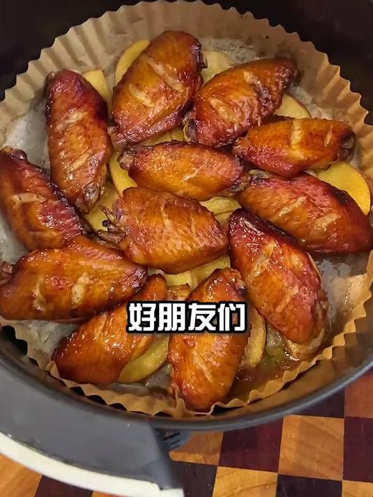 无油可乐鸡翅加上苹果真的可以