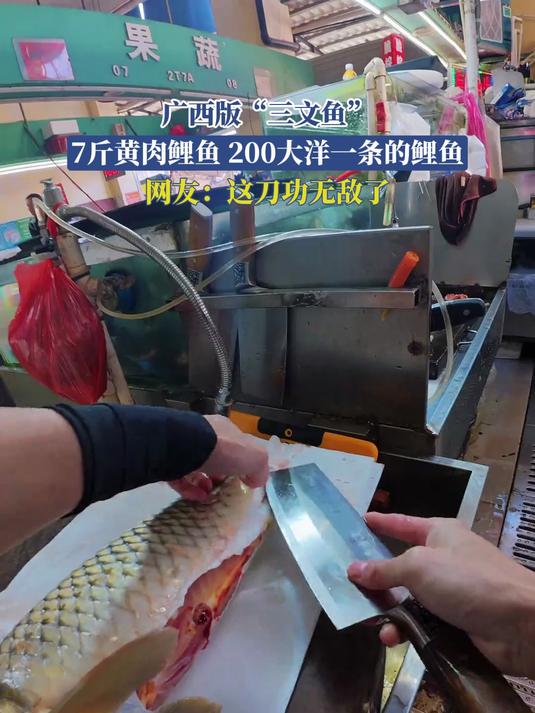 广西版“三文鱼”，200大洋一条的鲤鱼，网友：这刀功无敌了