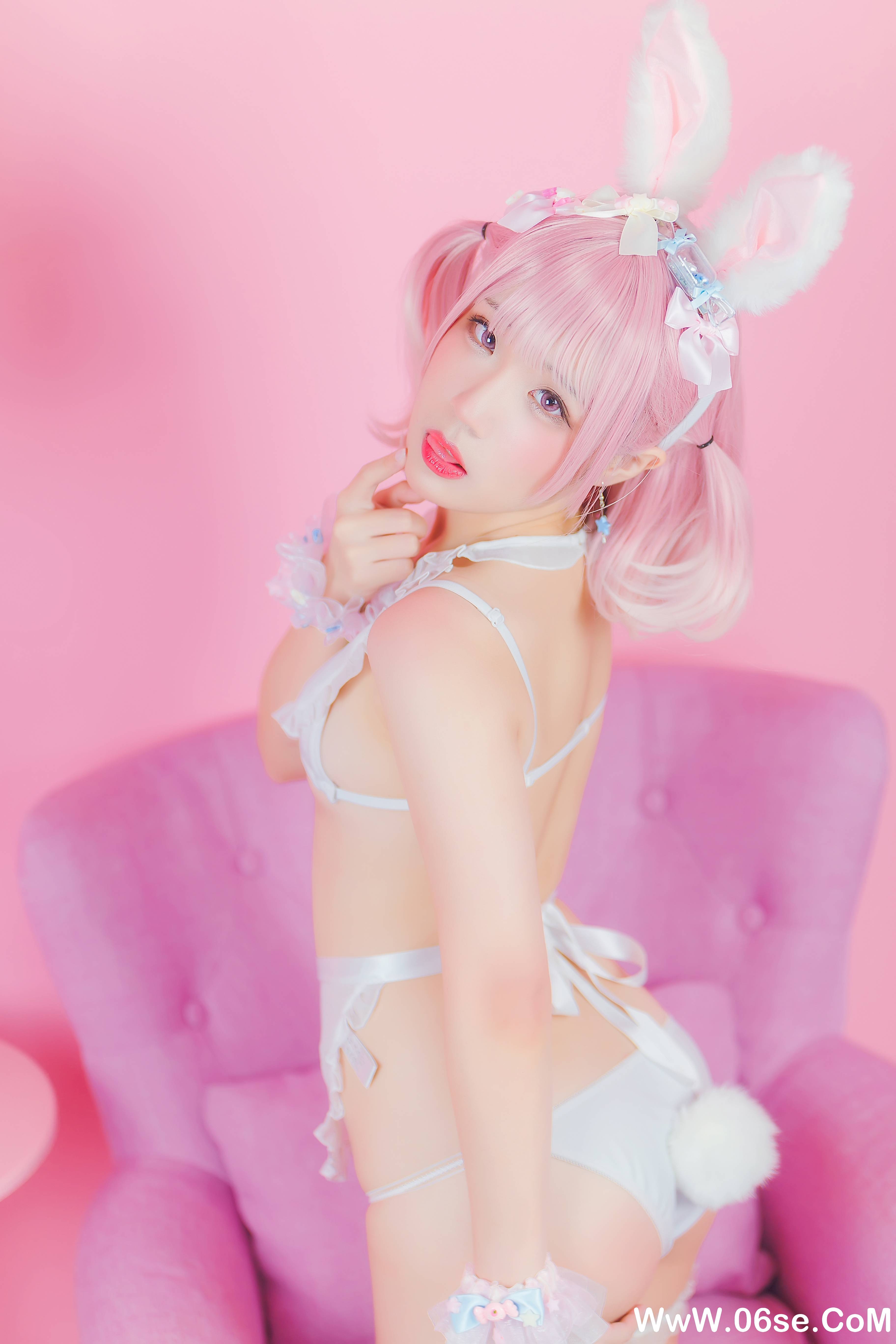 图片[13]-Mime弥美 NO.005 – 白粉色兔女郎[30P201M]-六色网