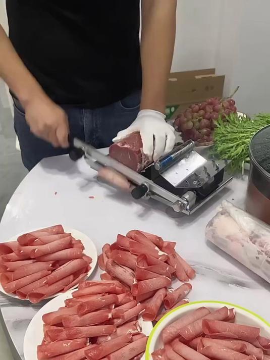 26新款羊肉卷切片机家用切肉机手动切年糕刀冻肉肥牛商用刨肉神器