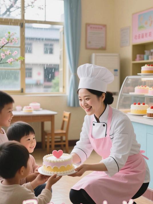 诚信蛋糕店老板公益送蛋糕,关爱贫困儿童,终开蛋糕连锁