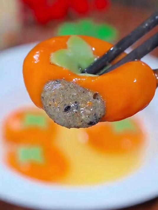 过年团圆的时候，你就做这个柿柿如意汤圆，寓意团团圆圆过新年