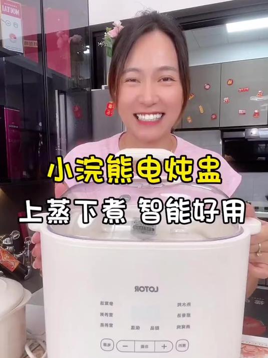 大白电炖锅,全自动家用蒸煮一体,上蒸下炖!多功能电炖盅!