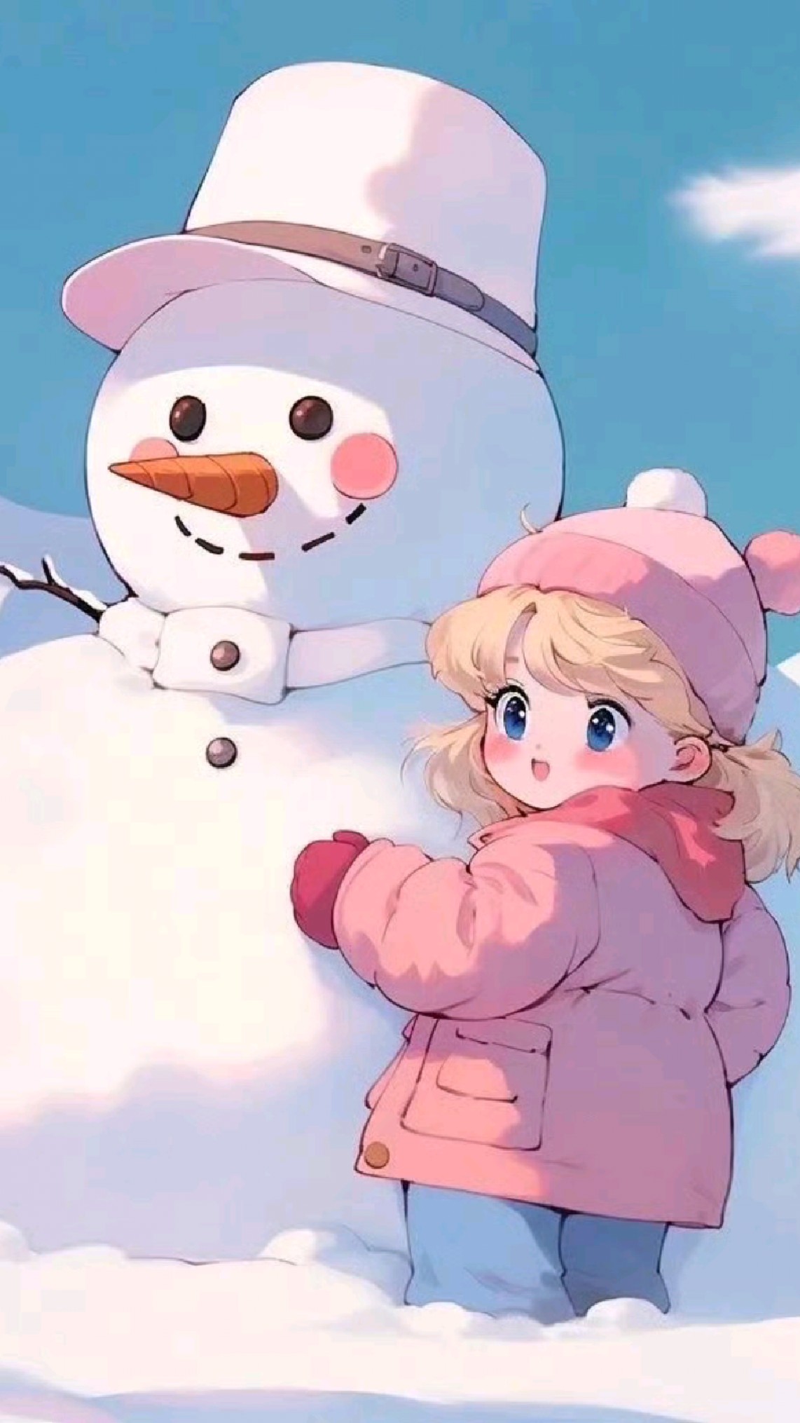 过冬啦堆雪人女生头像 【动漫头像】