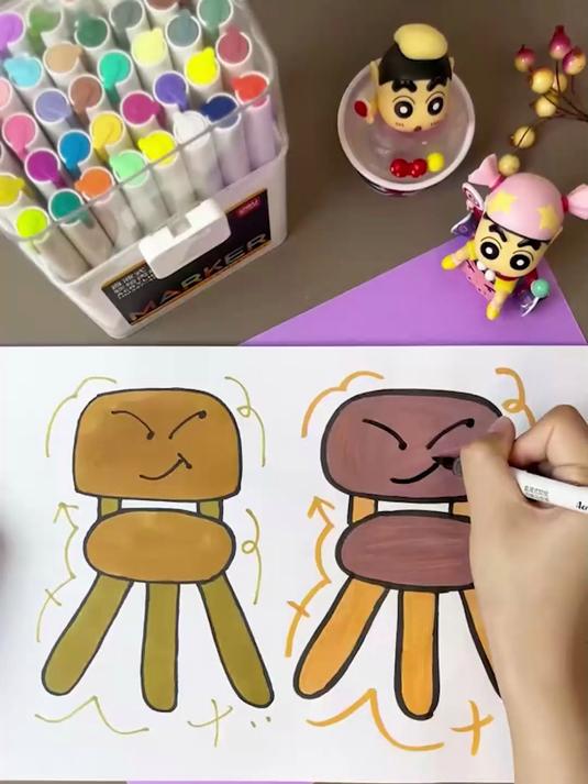一笔搞定绘画!丙烯画青山小舍,一起来创作吧