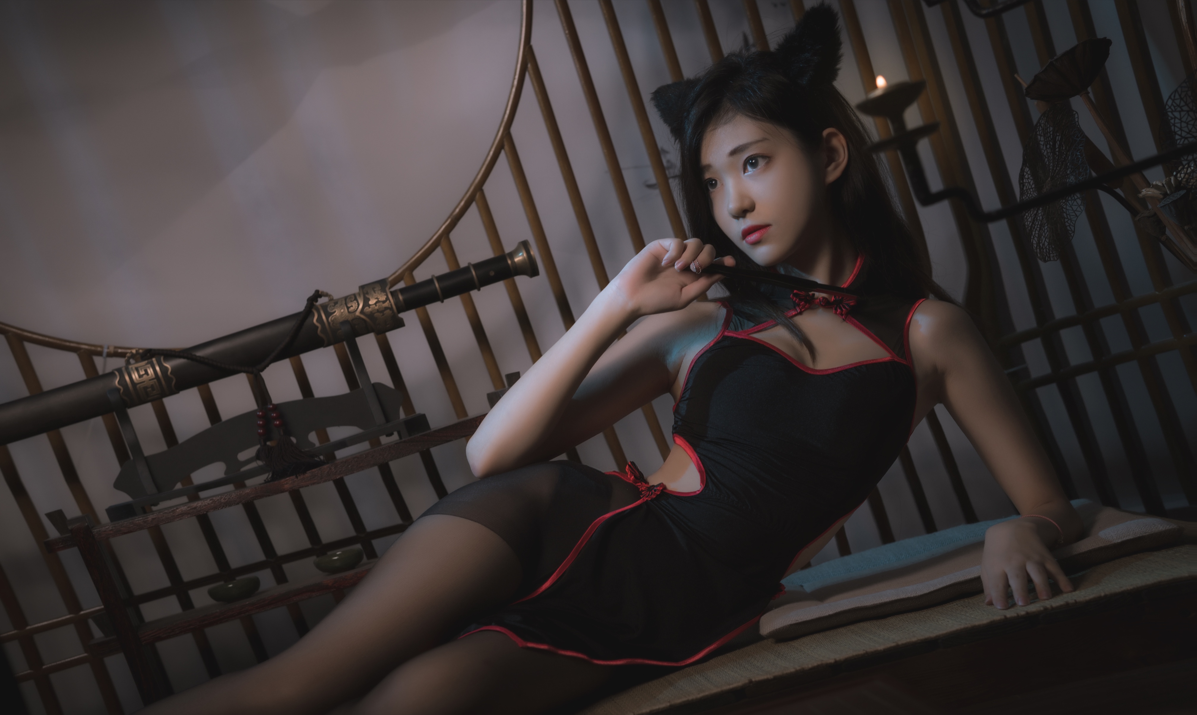 图片[12]-南桃 NO.006 – 黑丝旗袍[25P32M]-六色网