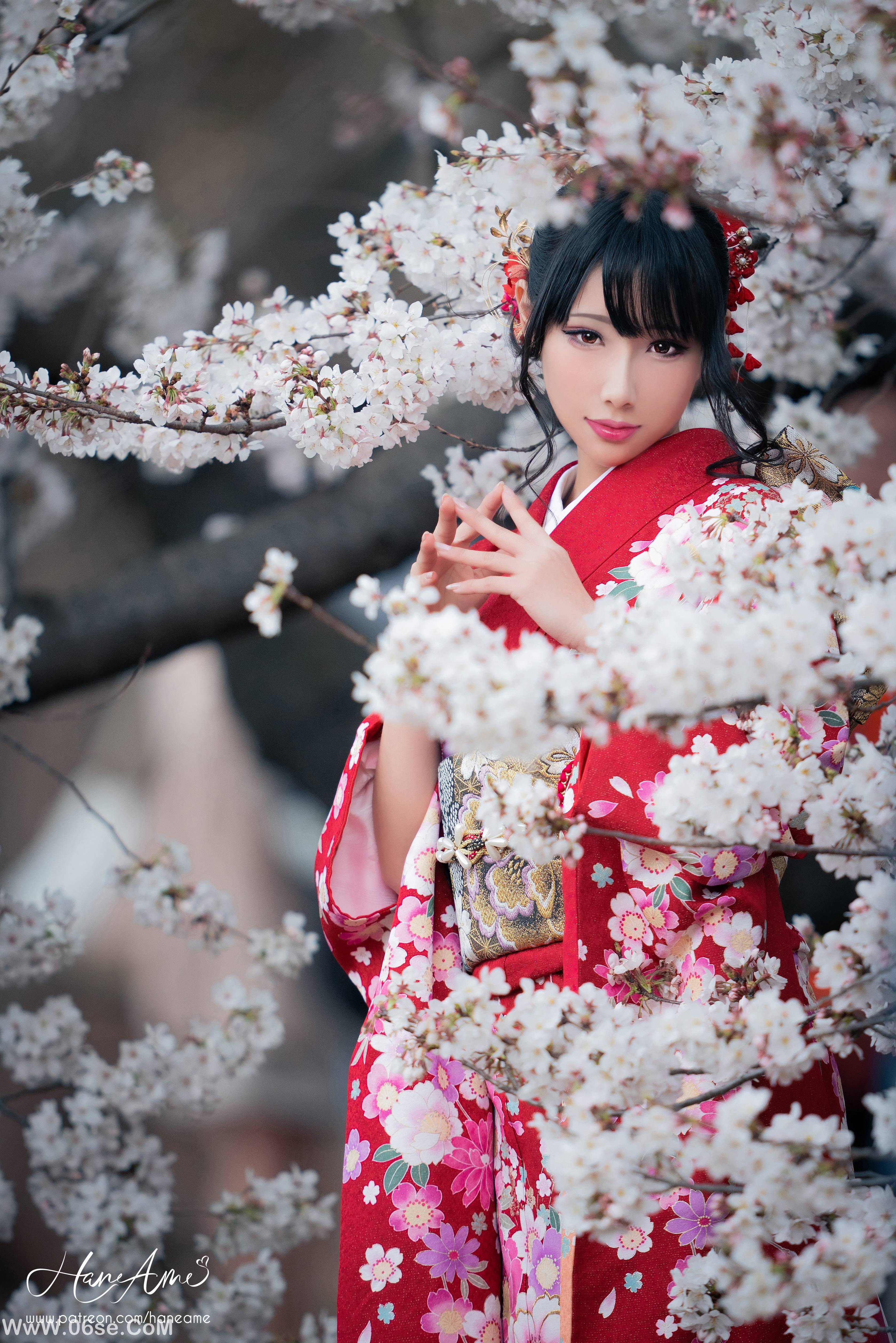 Hane Ame 雨波写真 NO.013 - 赤紅和服[38P736M]-六色网