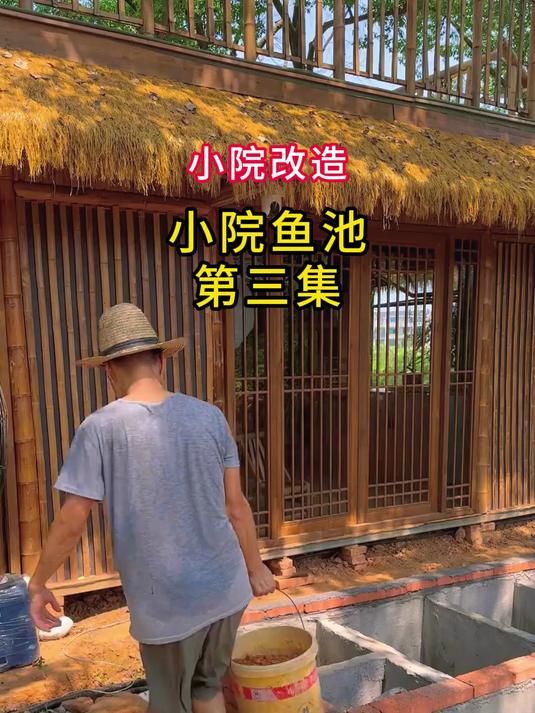 看别人院子养鱼眼馋了,我给自己整100多平鱼池溪流