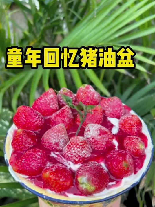 陶瓷盆草莓蛋糕_街头小吃
