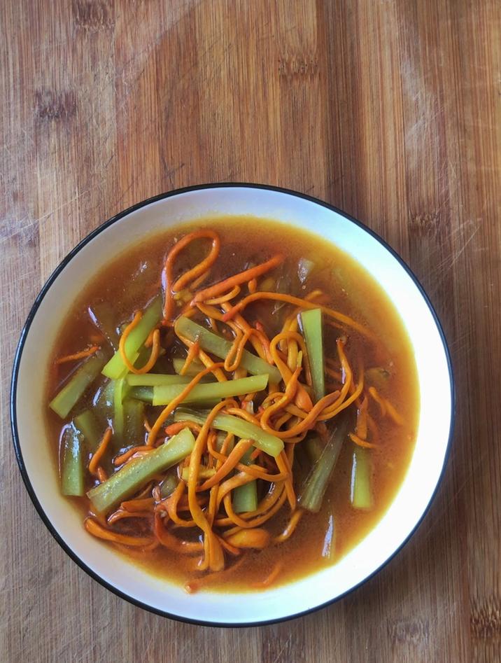虫草菇的家常做法,分享一道虫草菇炒莴笋