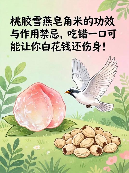 桃胶雪燕皂角米的功效与作用禁忌,吃错一口可能让你白花钱还伤身!