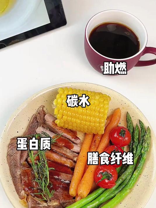 好好吃饭:煎牛排+蔬菜拼盘(芦笋 胡萝卜 小番茄)
