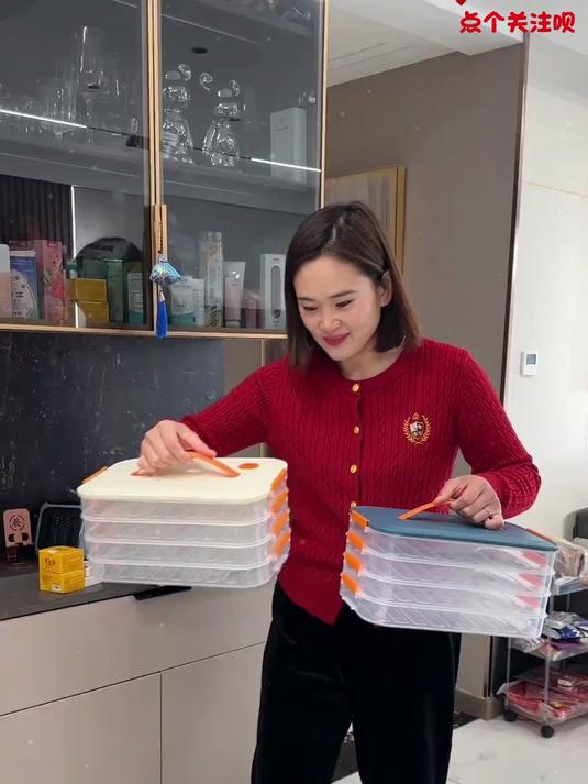 专用饺子盒,干净卫生设计,冰箱保存不干皮无异味