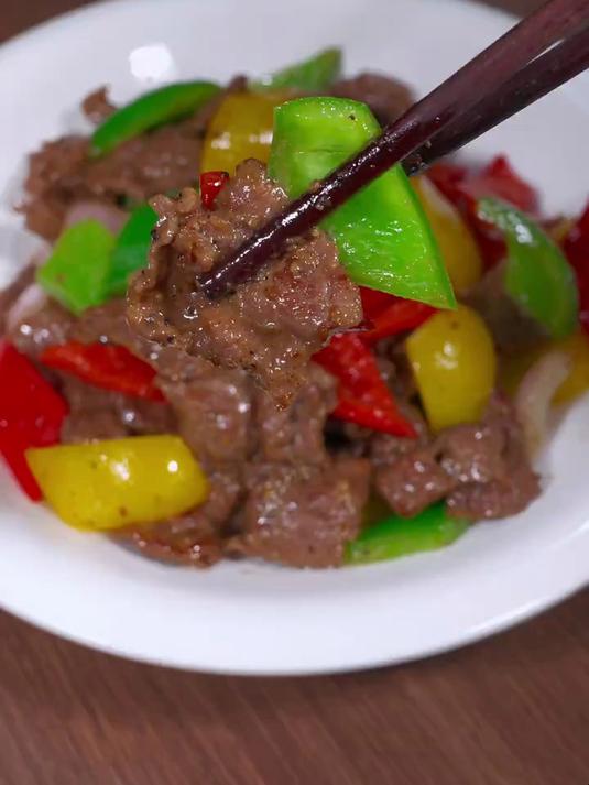 这是我家孩子点名无数次的黑椒牛肉片