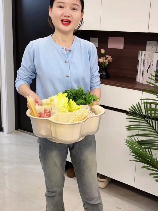 吃火锅神器，再也不担心桌子上摆的乱七八糟了，可以放6种食材，#懒人福音#