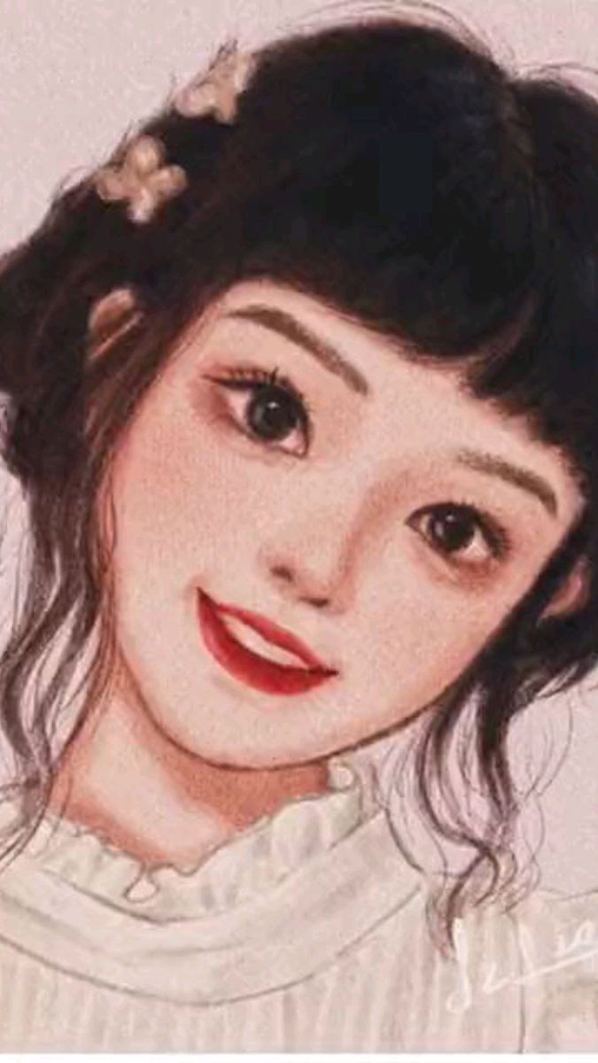 真人手绘可爱女生头像
