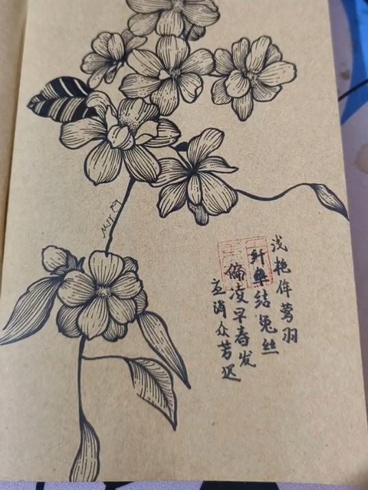 黑白线描画