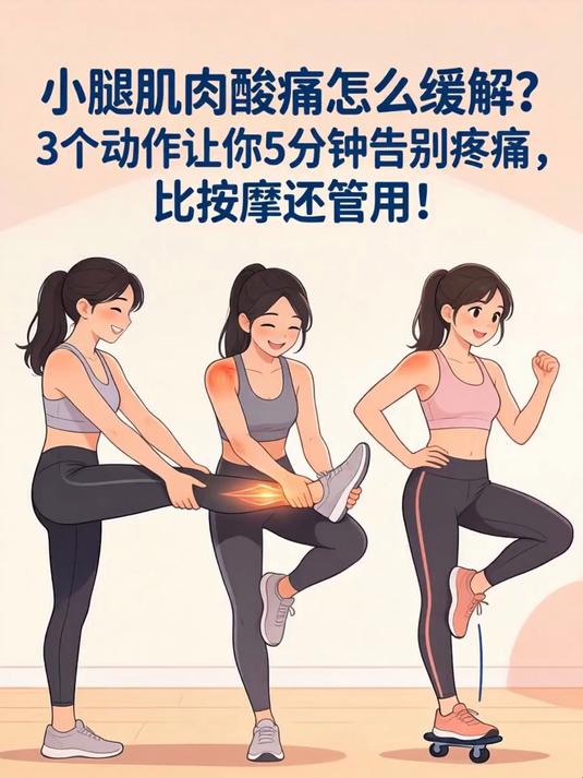 小腿肌肉酸痛怎么缓解?3个动作让你5分钟告别疼痛,比按摩还管用!