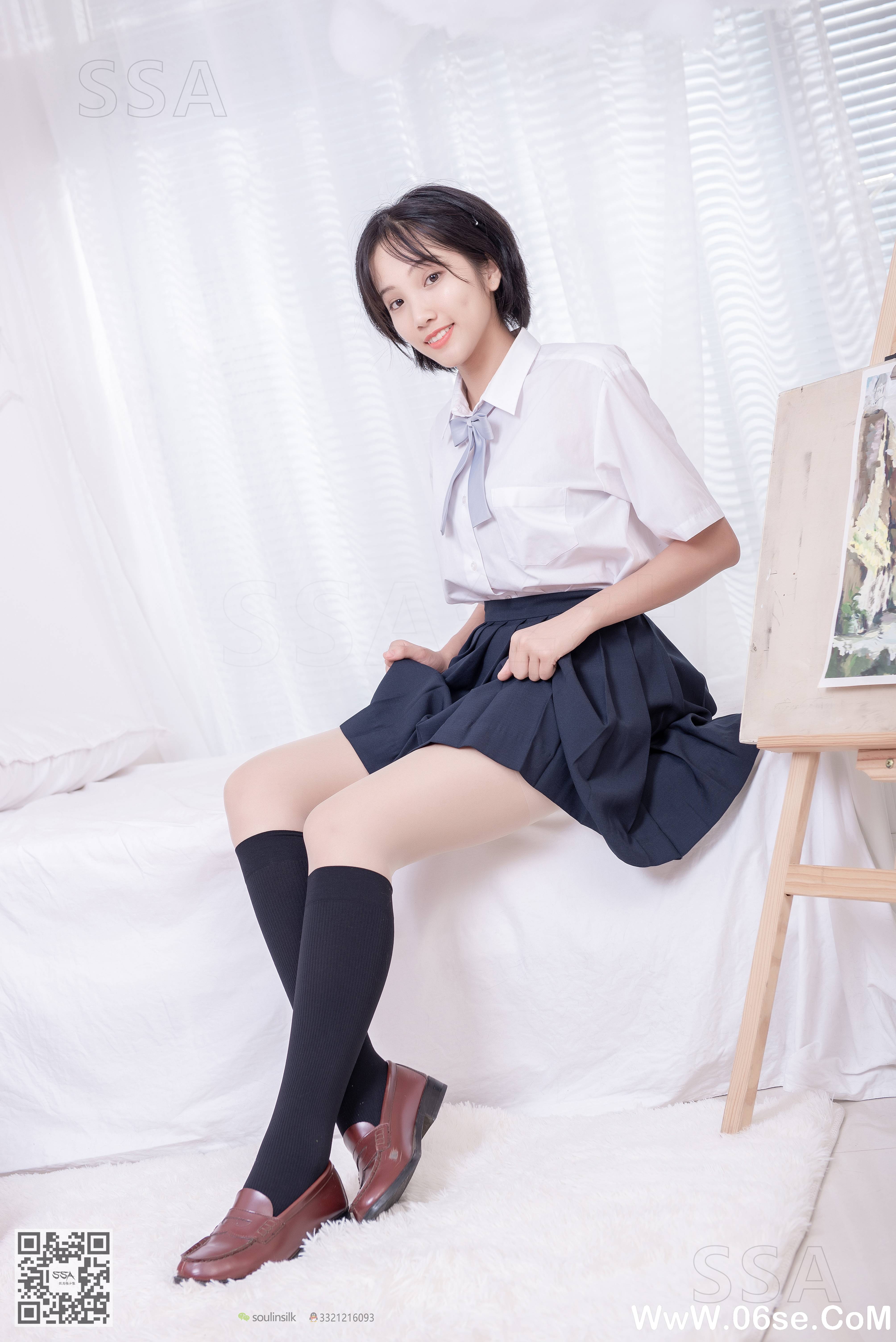 图片[5]-[SSA丝社] NO.181 小佩 酒窝少女JK制服肉丝黑袜穿搭示范[135P1.44G]-六色网