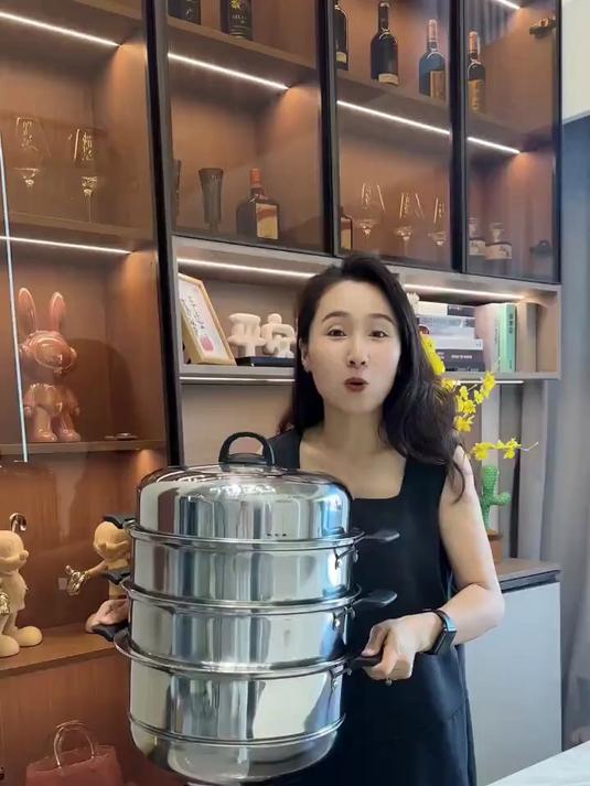 不锈钢蒸锅蒸笼加厚316家用多功能蒸炖煮馒头专用不锈钢蒸煮锅
