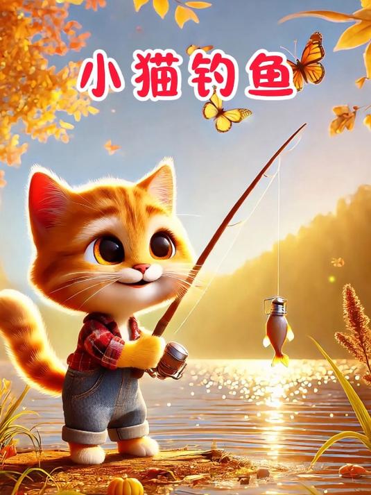 儿童睡前故事《小猫钓鱼》