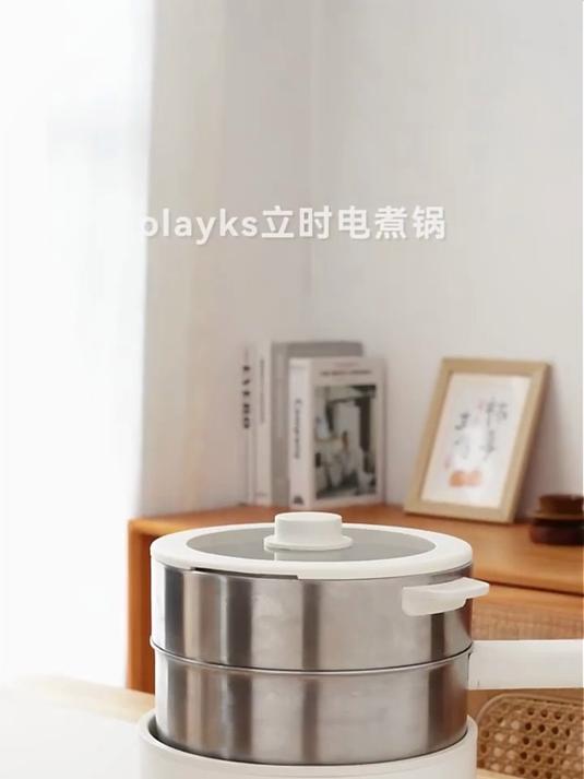 olayks立时 电煮锅分体式 2.5L不锈钢小电锅电饭煲小型1-2人学生宿舍多功能锅蒸煮