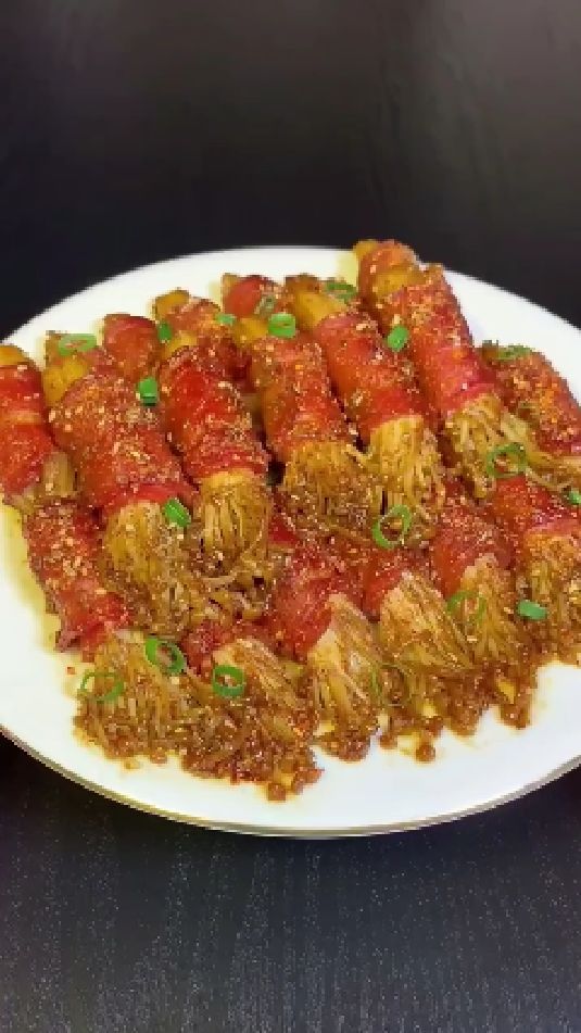 五花肉卷金针菇