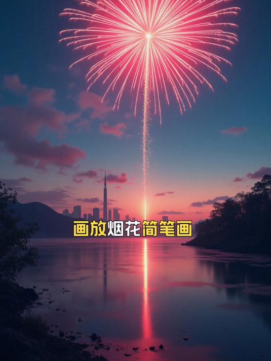 画放烟花简笔画,抓住绽放的形态就行