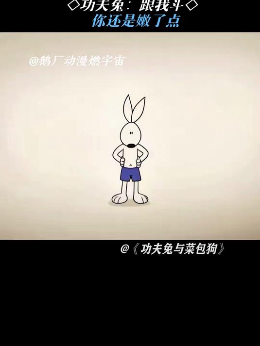 功夫兔与菜包狗：功夫兔：跟我斗，你还是嫩了点