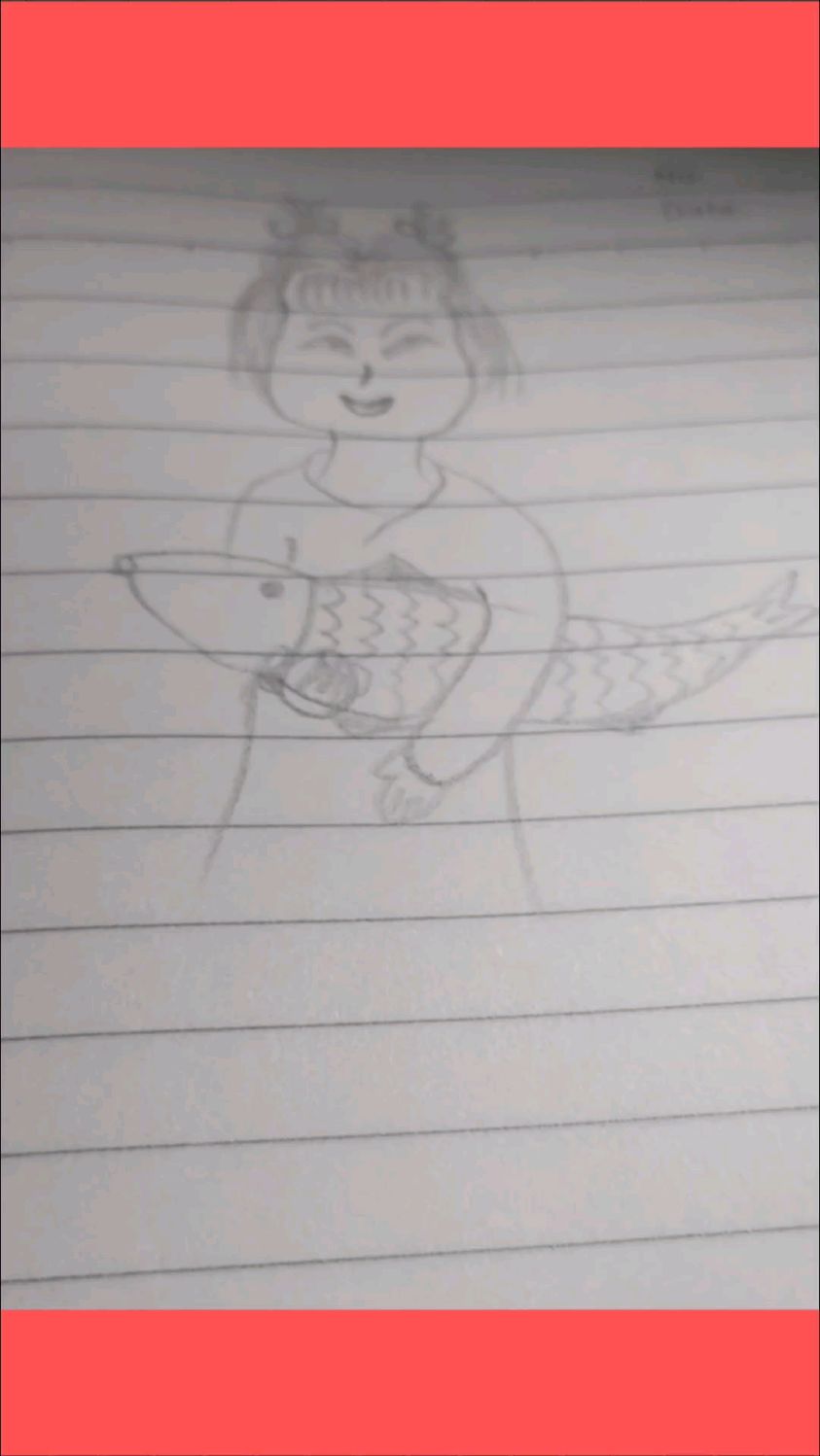 简笔画之抱鲤鱼#10月创作激励计划