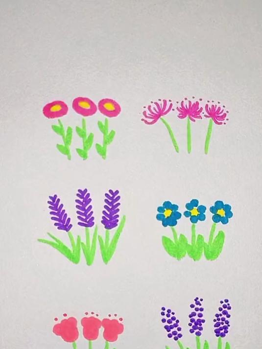不同花朵的画法