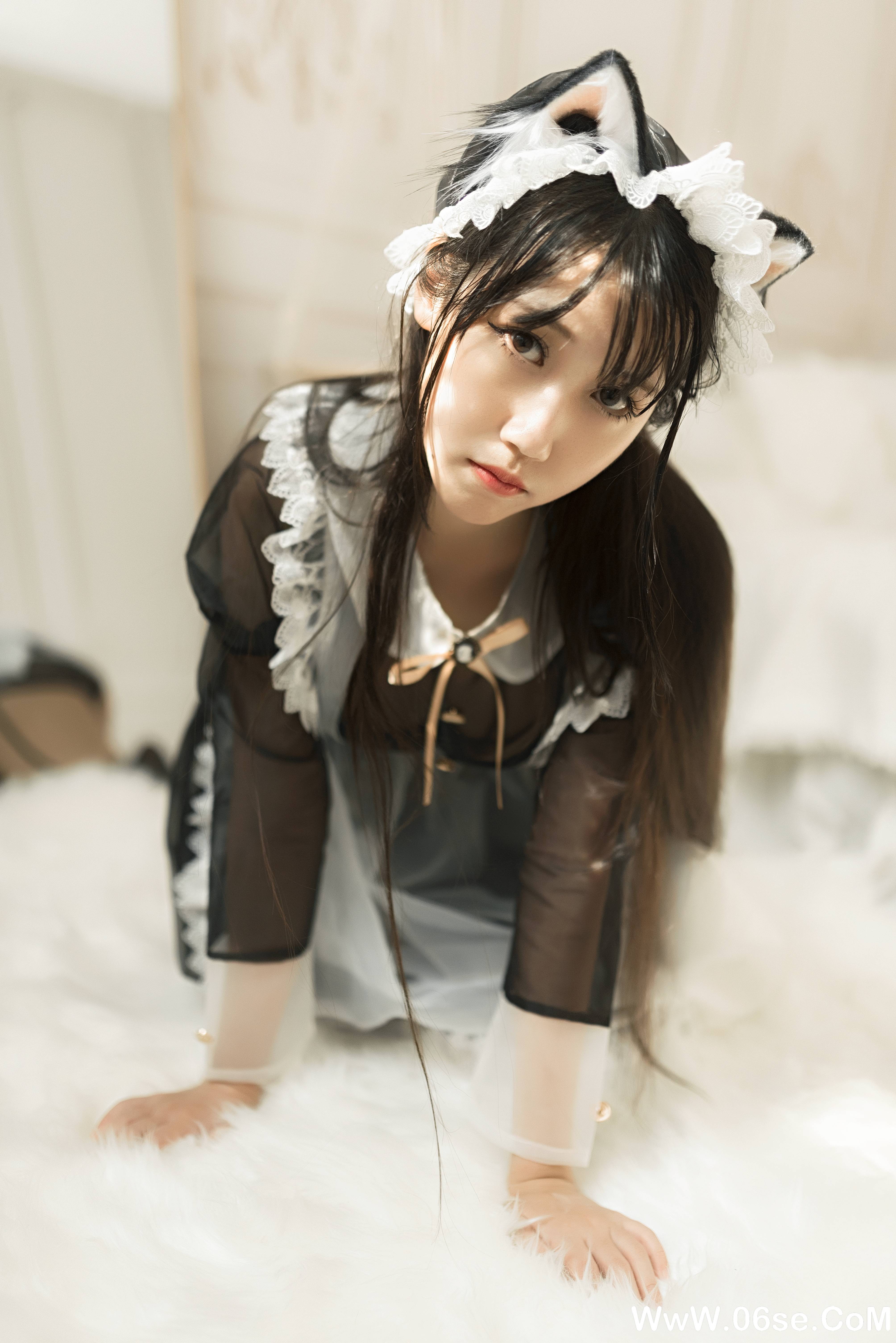 图片[40]-不呆猫 NO.013 — 透明黑丝女仆[50P648M]-六色网