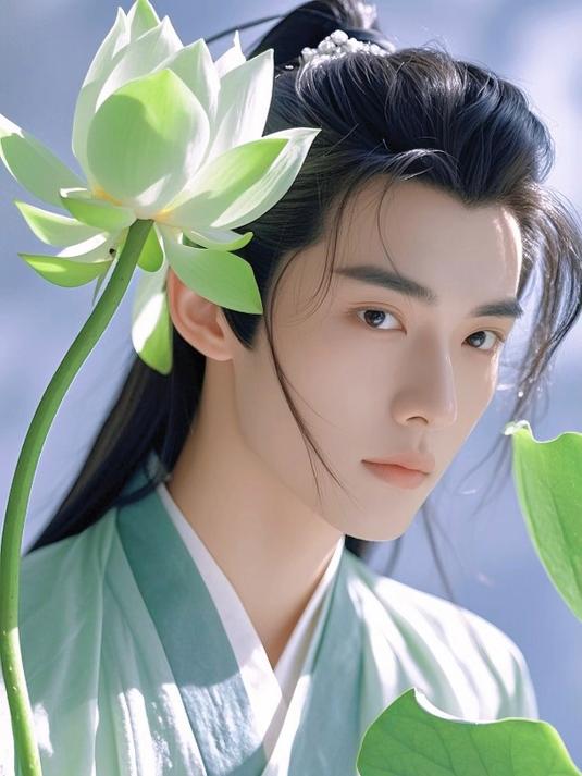 绿色系古风男子 古风男生壁纸