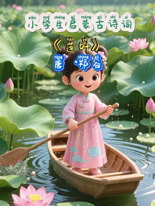 每天一分钟,轻松学古诗《莲叶》唐郑谷