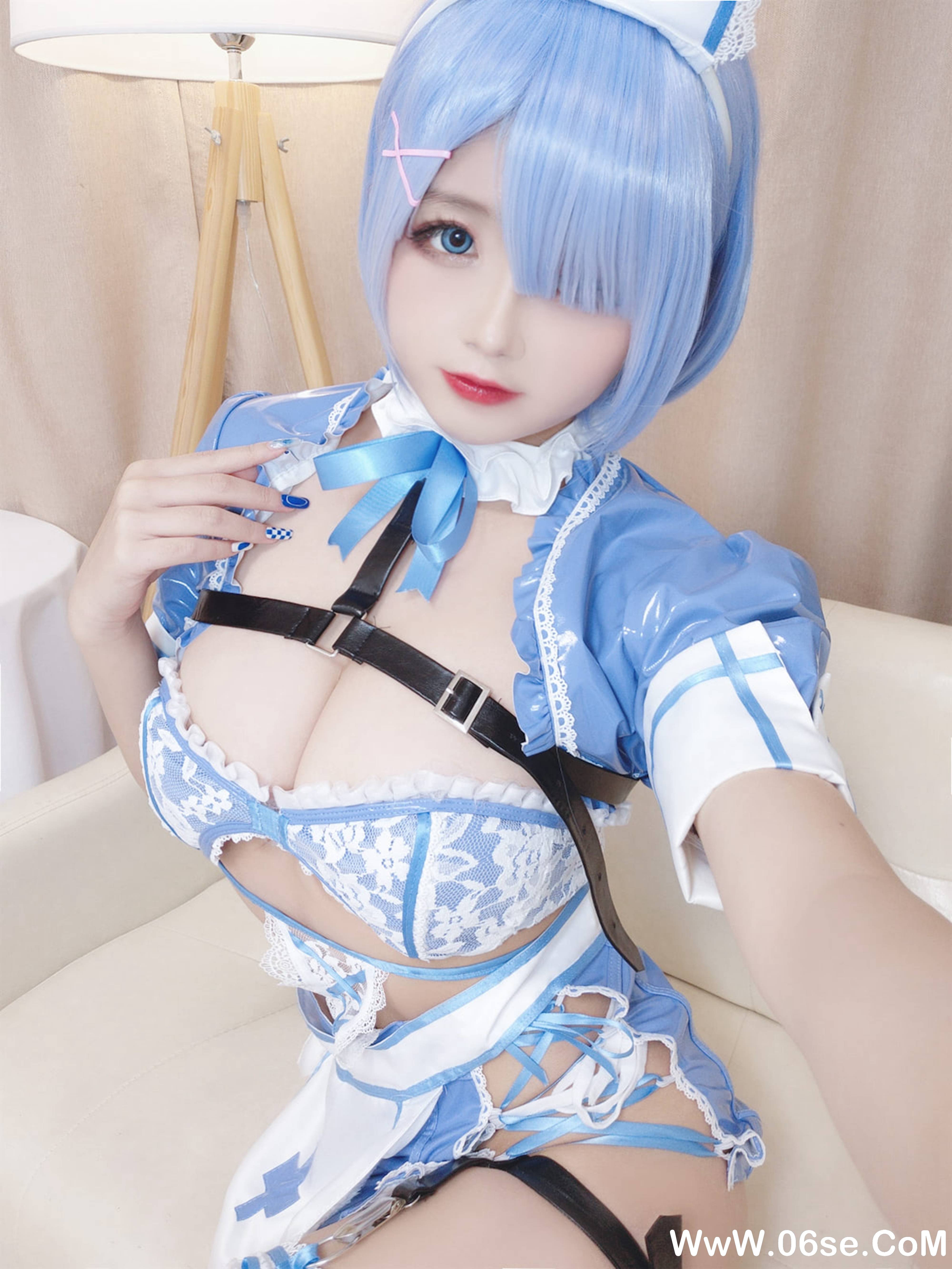 图片[66]-日奈娇 NO.032 — 蕾姆蓝色护士 [88P580M]-六色网