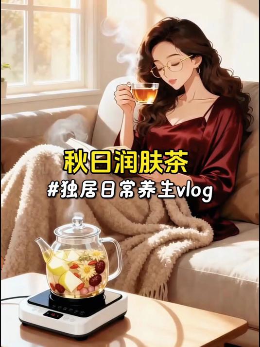 秋日润肤茶:雪梨菊花饮