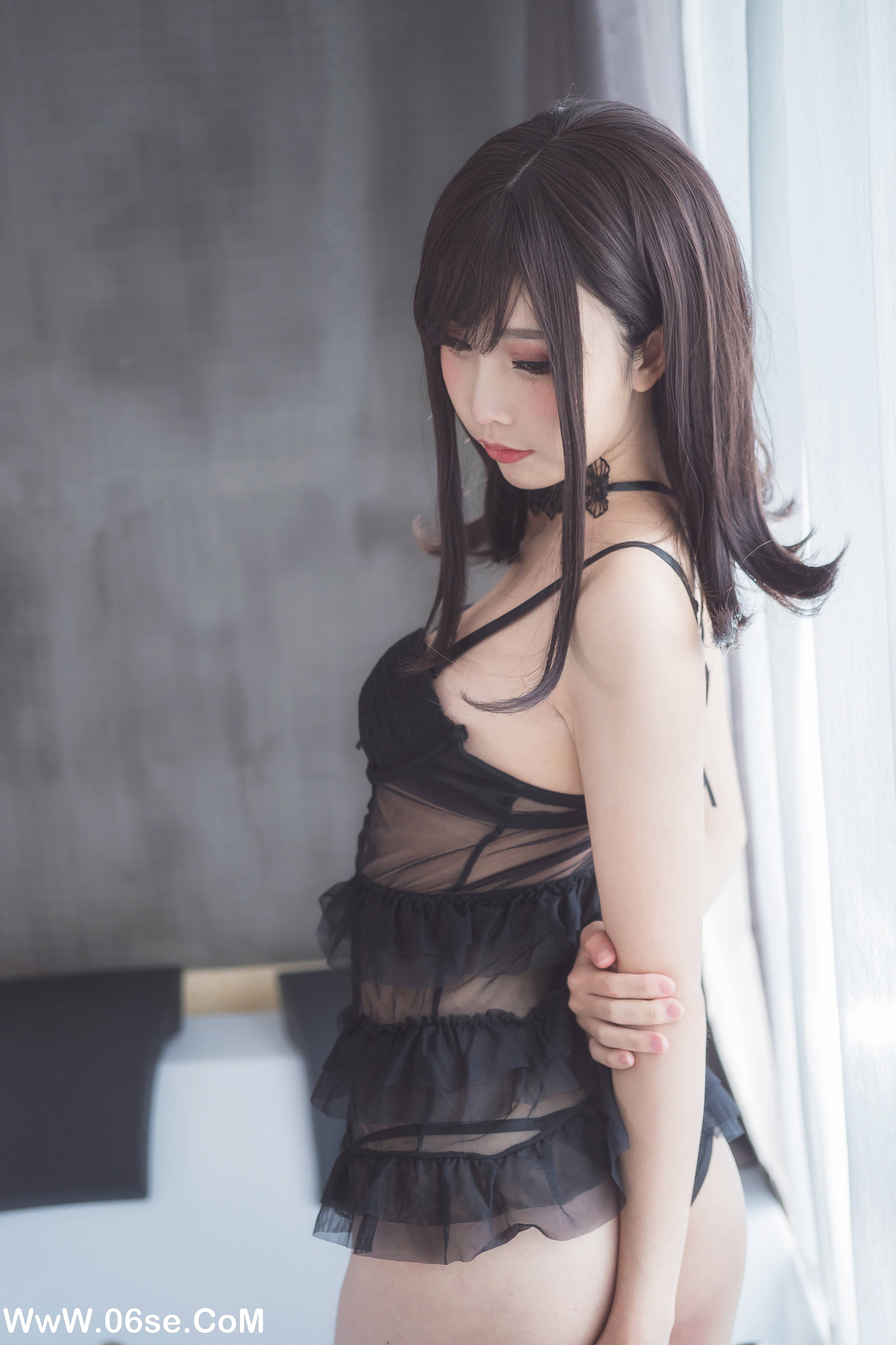 图片[10]-Coser面饼仙儿 NO.017 – 脑内少女 黑色束衣[13P110M]-六色网