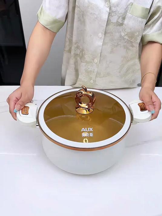 奥克斯多功能微压锅 陶瓷珐琅内胆 炖肉煲汤炖粥平替高压锅