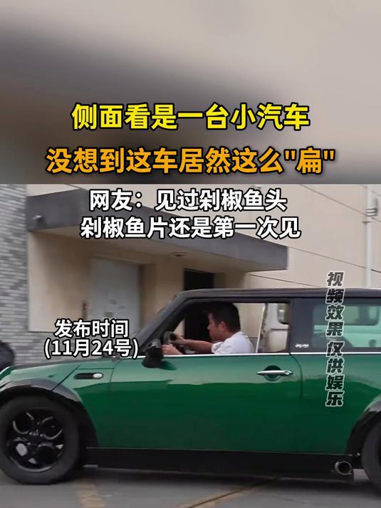 侧面看是一台小汽车,没想到这车居然这么扁