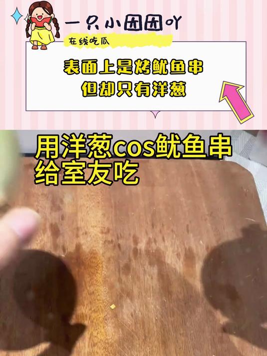 表面上是烤鱿鱼串,但事实上却只有洋葱