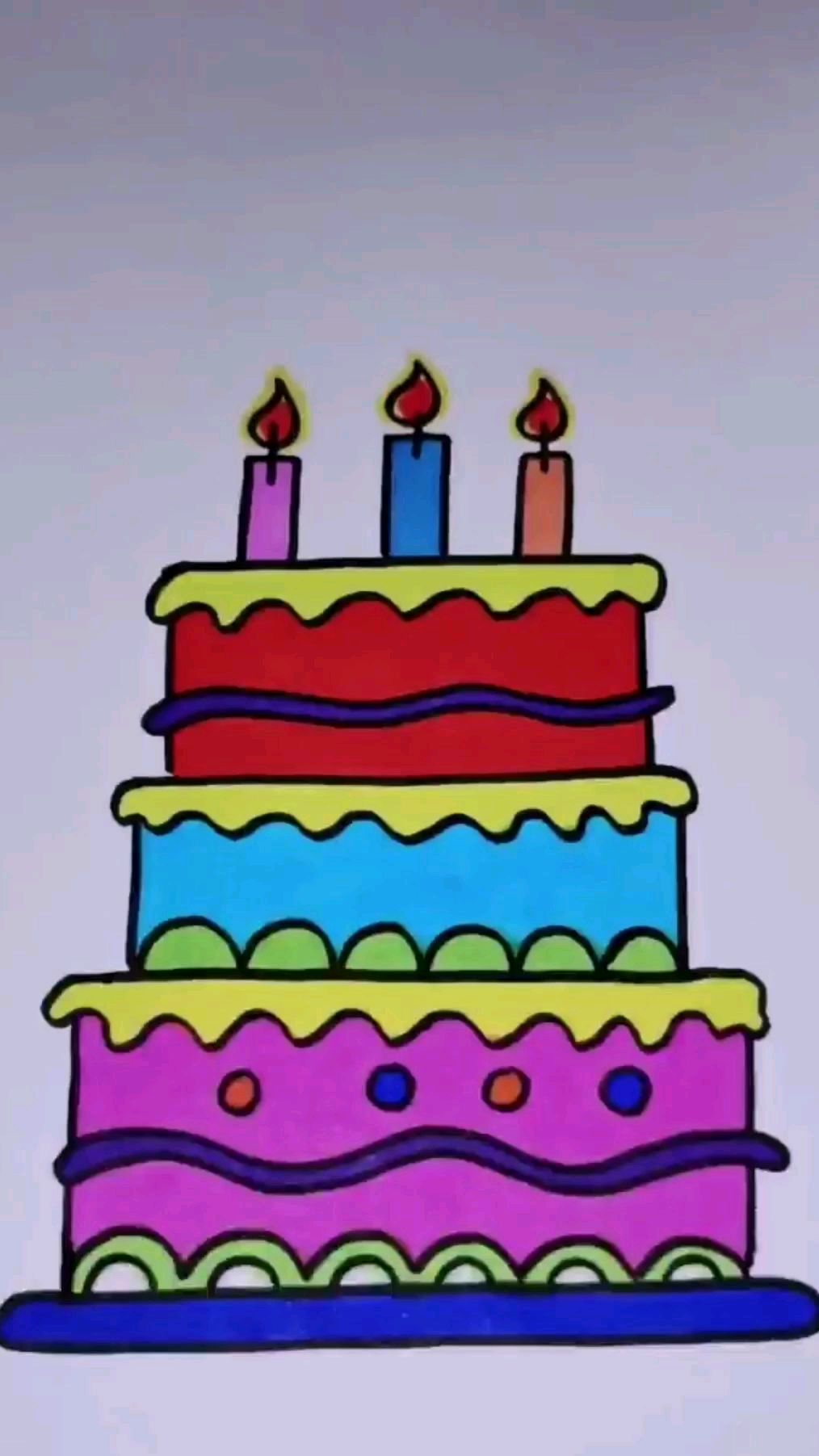 彩色铅笔画:画一个蛋糕