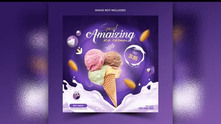 巧克力冰淇淋雪糕雪球促销海报主图PSD素材