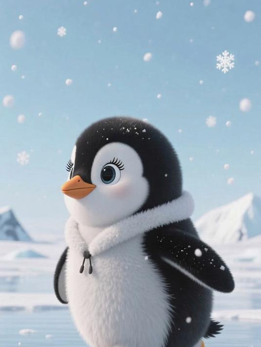 少儿动漫，小企鹅逛冰川，认识耐寒小伙伴