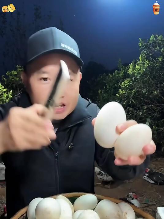 农村散养大鹅蛋真好
