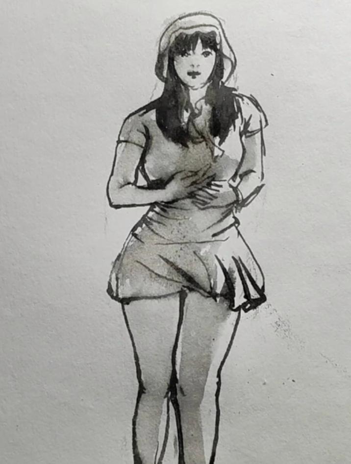 用简单的线条画漂亮女人