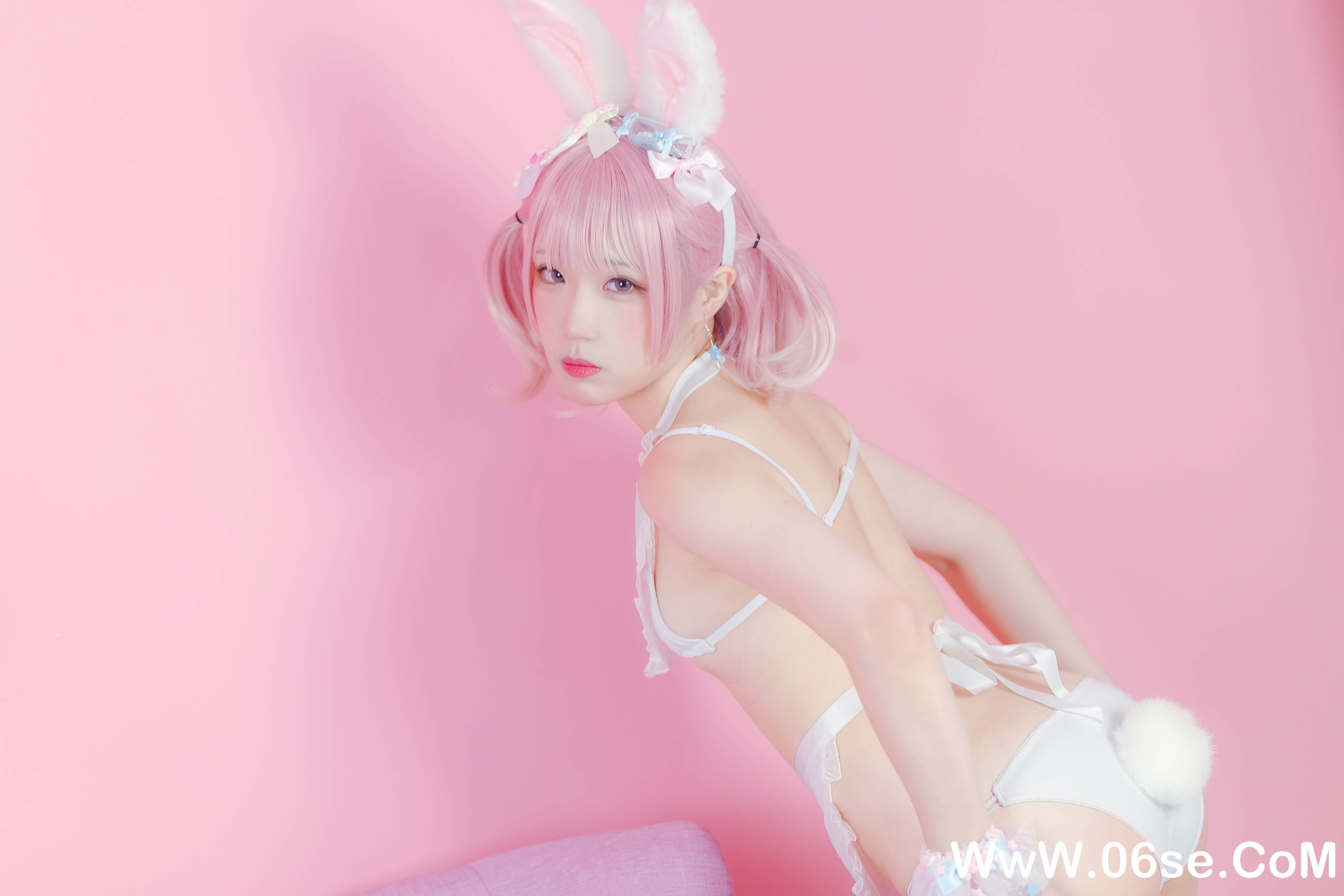 图片[14]-Mime弥美 NO.005 – 白粉色兔女郎[30P201M]-六色网
