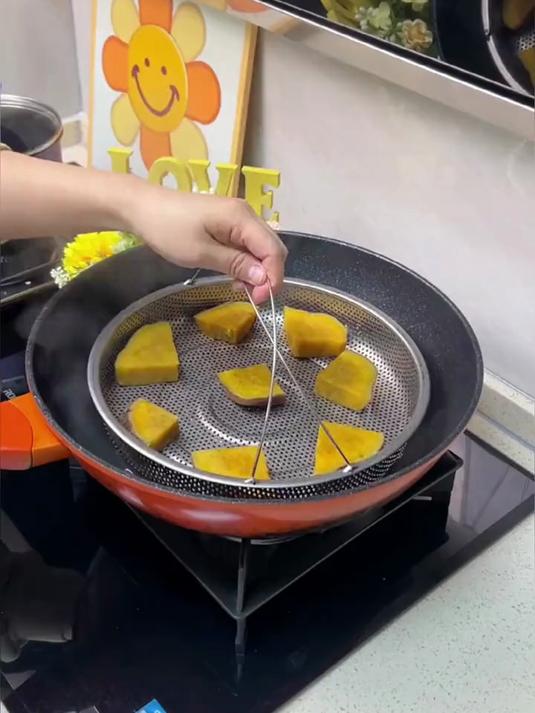 不锈钢手提蒸笼家用沥水篮蒸鸡蛋蒸架沥水不锈钢蒸笼